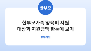 한부모가족 양육비 지원 대상과 지원금액 한눈에 보기