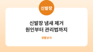 신발장 냄새 제거 원인부터 관리법까지