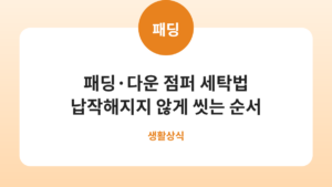 패딩·다운 점퍼 세탁법, 납작해지지 않게 씻는 순서 카드뉴스
