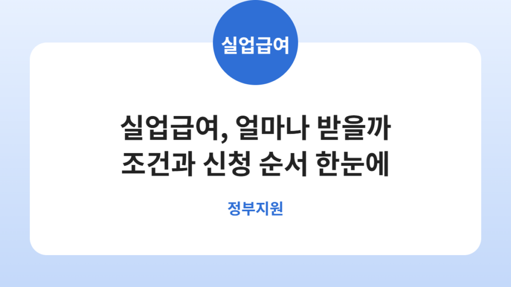실업급여(구직급여) 수급 조건과 하루 금액, 신청 순서 정리 카드뉴스